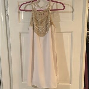 Lilly Pulitzer White Dress with Gold Accents